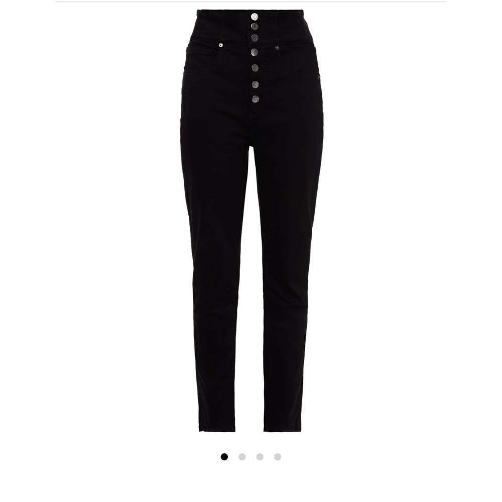 Veronica Beard Katherine High-Waist Black Button-Fly Skinny Jeans, Sz 30